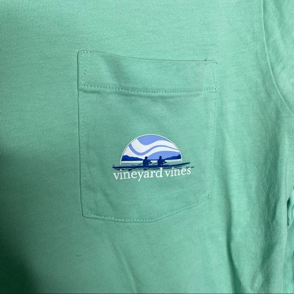 Vineyard Vines Mint Green Long Sleeve Logo Graphic Pocket Tee Size Small - Picture 5 of 8